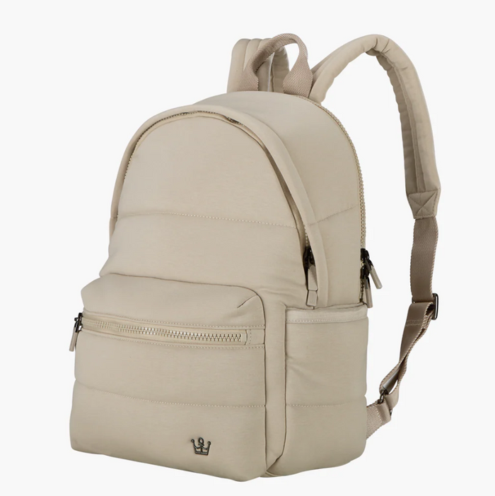 Oliver Thomas Cuddle Knit Laptop Backpack Taupe Heater Backpacks in at Wrapsody