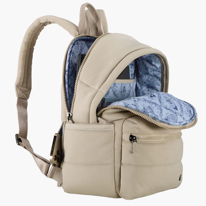 Oliver Thomas Cuddle Knit Laptop Backpack Taupe Heater Backpacks in at Wrapsody