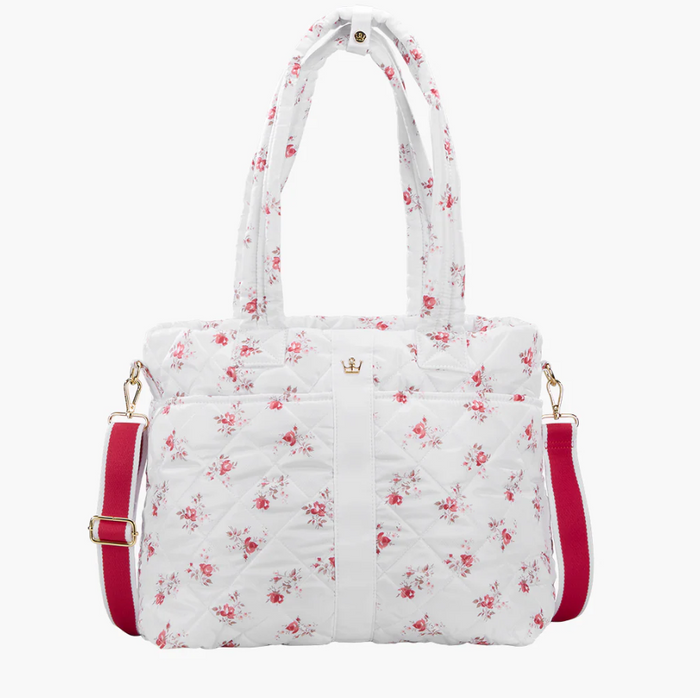 Oliver Thomas Wanderlust Tote White Rose Print/White Stripe Totes in at Wrapsody