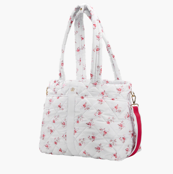 Oliver Thomas Wanderlust Tote White Rose Print/White Stripe Totes in at Wrapsody