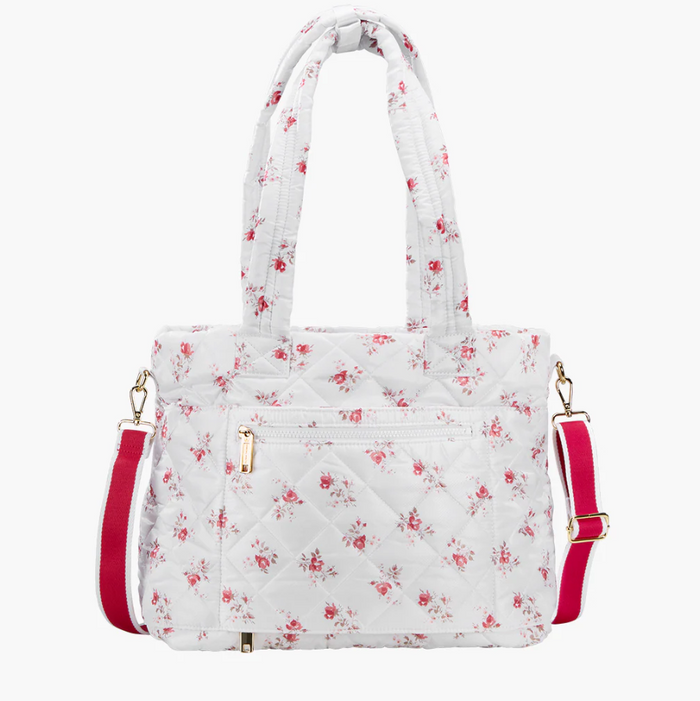 Oliver Thomas Wanderlust Tote White Rose Print/White Stripe Totes in at Wrapsody