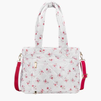 Oliver Thomas Wanderlust Tote White Rose Print/White Stripe Totes in at Wrapsody