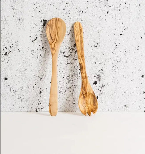 Olivewood Salad Servers Acorn Home + Apparel