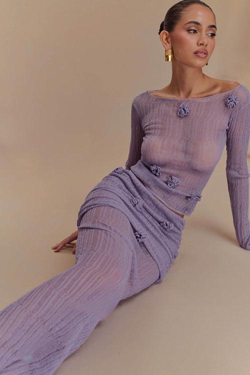 Orianna Orchid Knit Maxi Skirt - Orchid