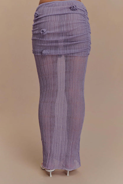 Orianna Orchid Knit Maxi Skirt - Orchid