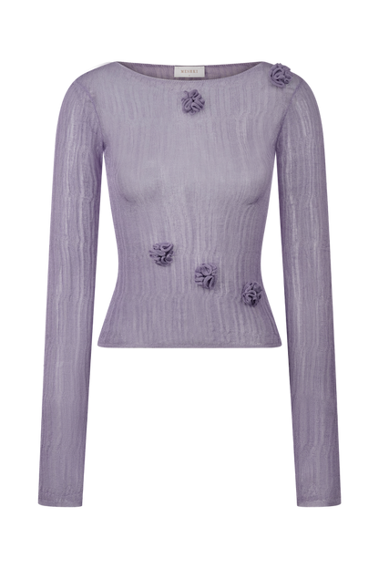 Orianna Orchid Long Sleeve Knit Top - Orchid