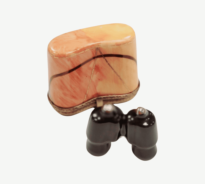 Limoges Box Binoculars Figurine Porcelain Limoges sports French Trinket Box