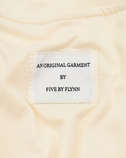 PANELLED CROP TEE - Cream / Charcoal