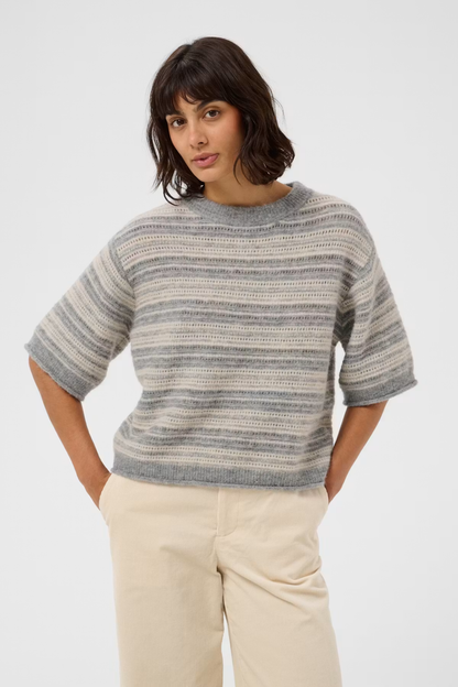 Part Two CerysPW Jumper Grey/French Oak Stripe 30310846 on model Shop Part Two at Dotique
