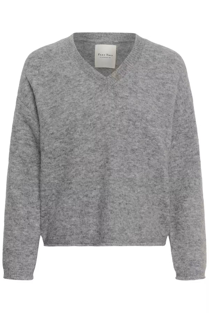 Part Two ChanillaPW Jumper Grey Melange 30310842 by Part Two Shop Part Two at Dotique