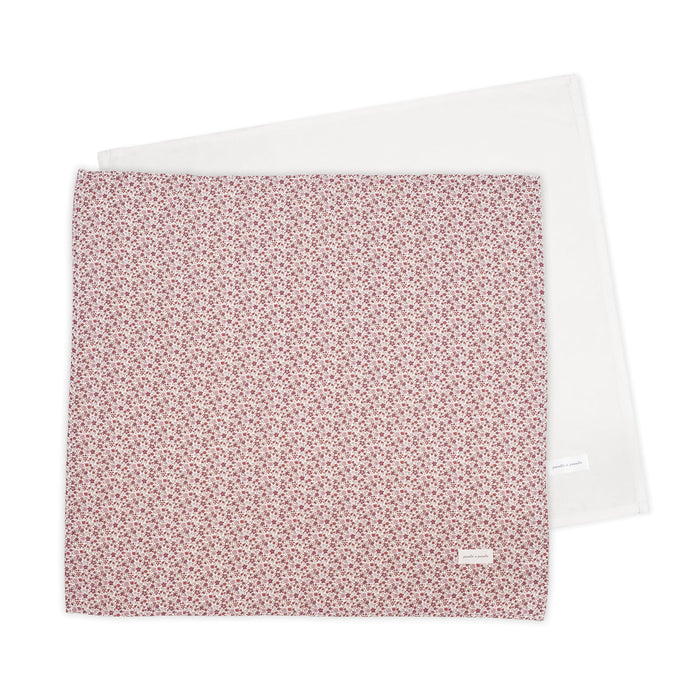 Pasito a Pasito - Muslin Square Set - Cherry Flowers (2 Pack) - Mabel & Fox