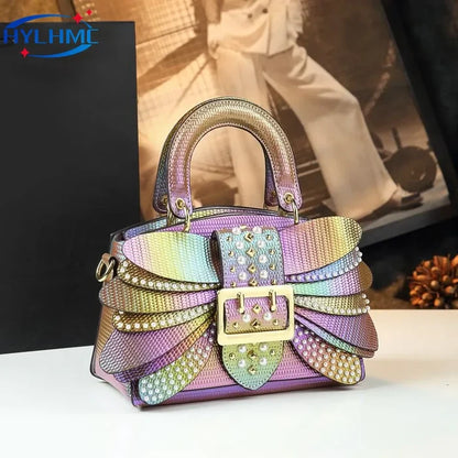 Premium cowhide top handle leather bag UK pearl wings FTF Market