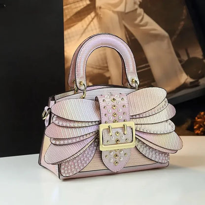 Premium cowhide top handle leather bag UK pearl wings FTF Market