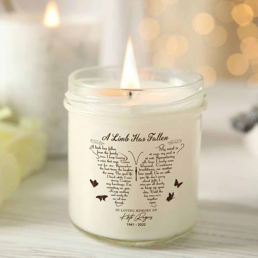 Personalized Candle Gifts, A Limb Has Fallen In Loving Memory Candle, Sympathy Candle Gifts