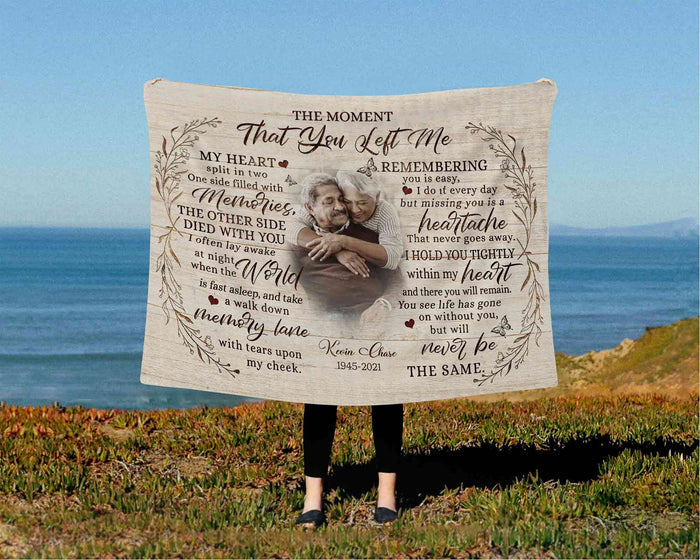 Personalized In Loving Memory Blanket Loss Of Father, Memorial Custom Photo Blanket