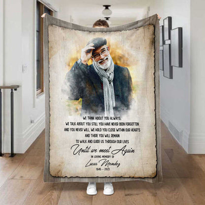 Personalized In Memory Blankets For Loss Of Father, Sympathy Gifts
