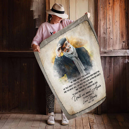 Personalized In Memory Blankets For Loss Of Father, Sympathy Gifts