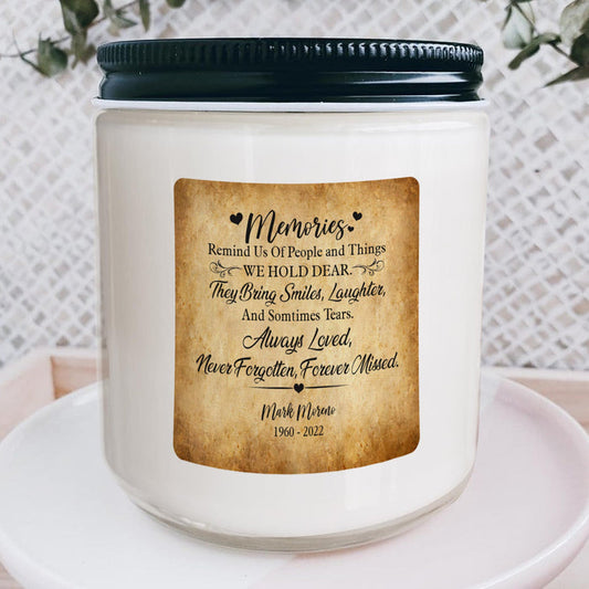 Personalized Memorial Candle Loss Of Father, Custom Candle Fathers Day Gift, Funeral Memorial Candle