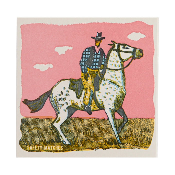 Pink Cowboy Matches Square Safety Matches
