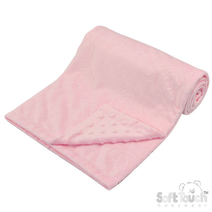Pink Elephant Embossed Mink Wrap / Bubble Mink Back - (PK4) FBP236-P