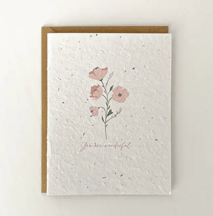Plantable Greeting Card - You Are Wonderful Acorn Home + Apparel