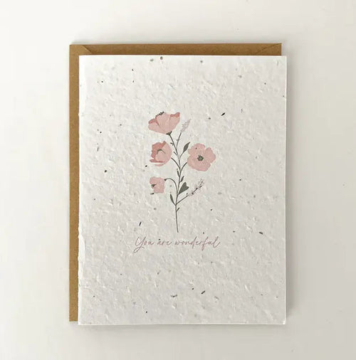 Plantable Greeting Card - You Are Wonderful Acorn Home + Apparel