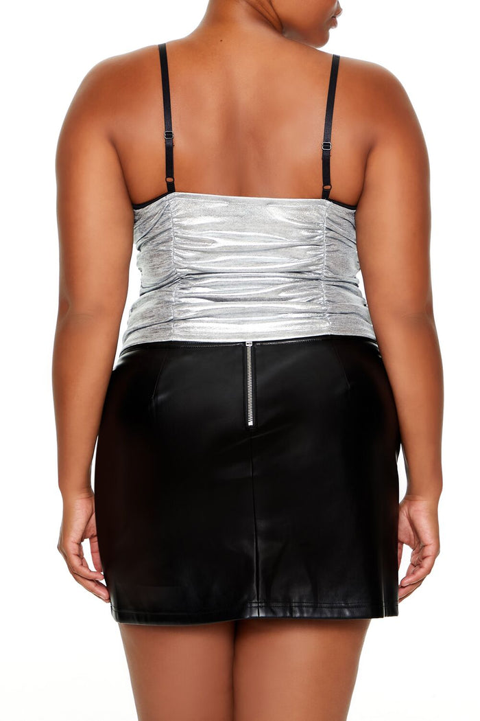Plus Size Metallic Two-Tone Cami