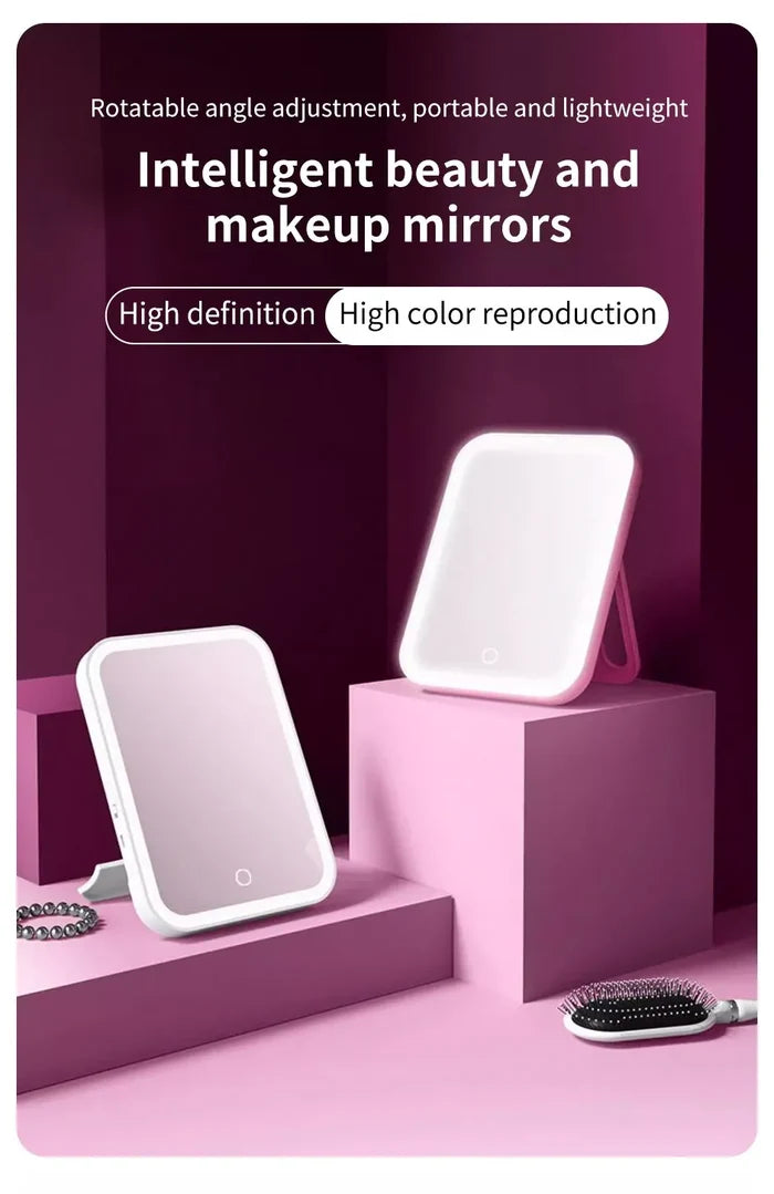 a white light on top of a pink box