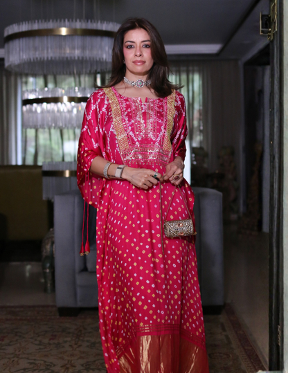 Raasa Bandhani Kaftan