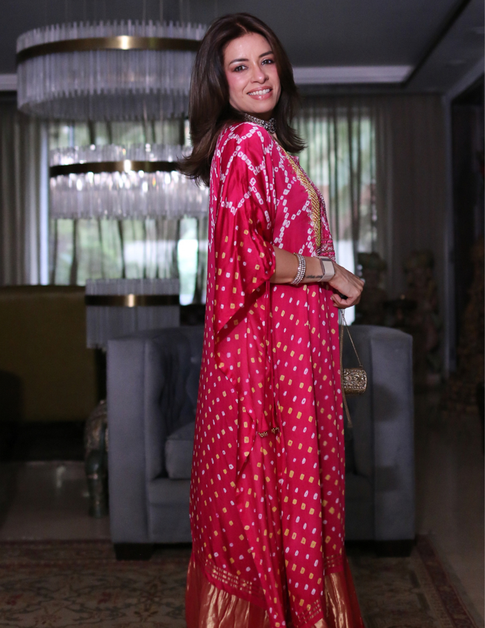 Raasa Bandhani Kaftan