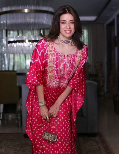 Raasa Bandhani Kaftan