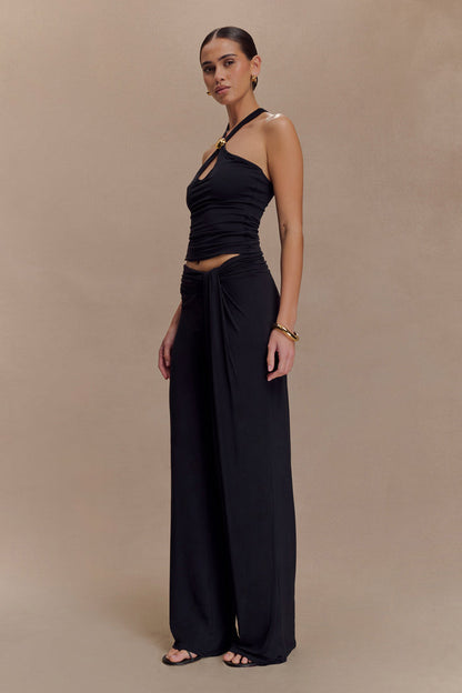 Ramona Modal Tank Top With Hardware - Black