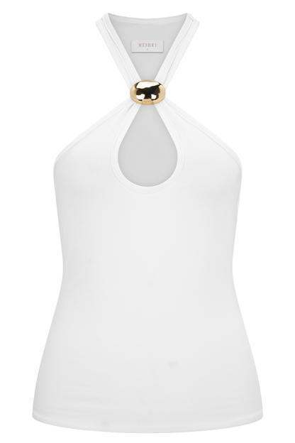 Ramona Modal Tank Top With Hardware - Ivory