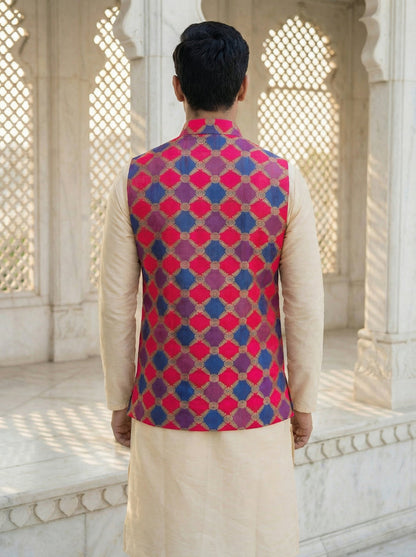 Geometric Nehru Jacket Men