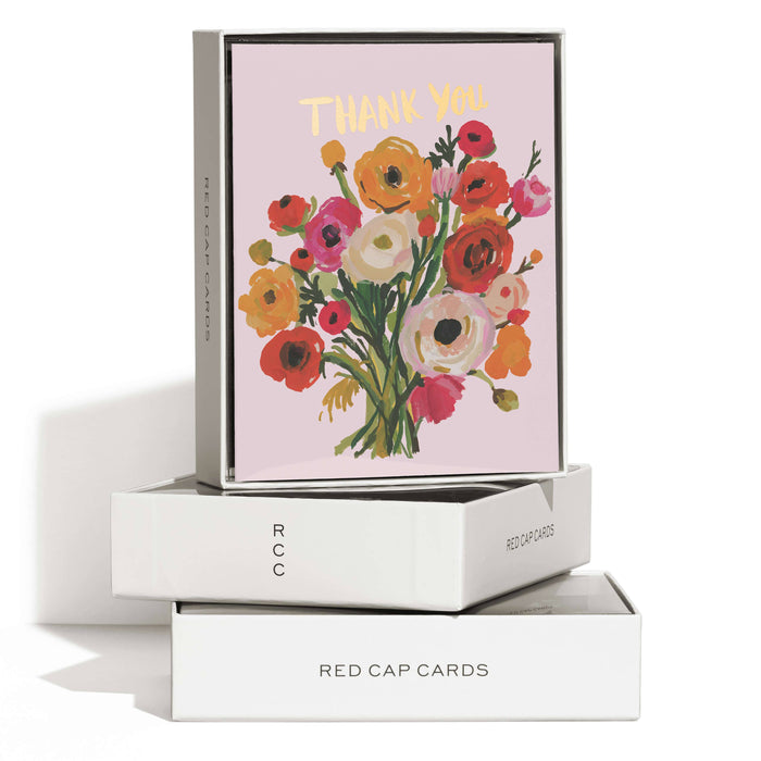Ranunculus Bouquet Thank You Cards - Boxed Set