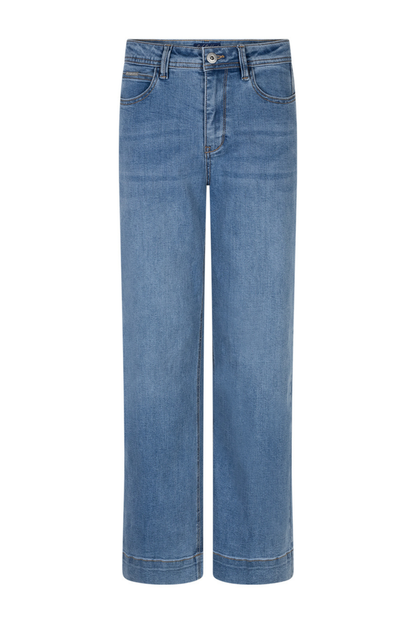 Red Button SRB4760 Conny Pressed Crease Mid Stone Jeans L26 by Red Button available to shop at Dotique in relaxed wide leg style