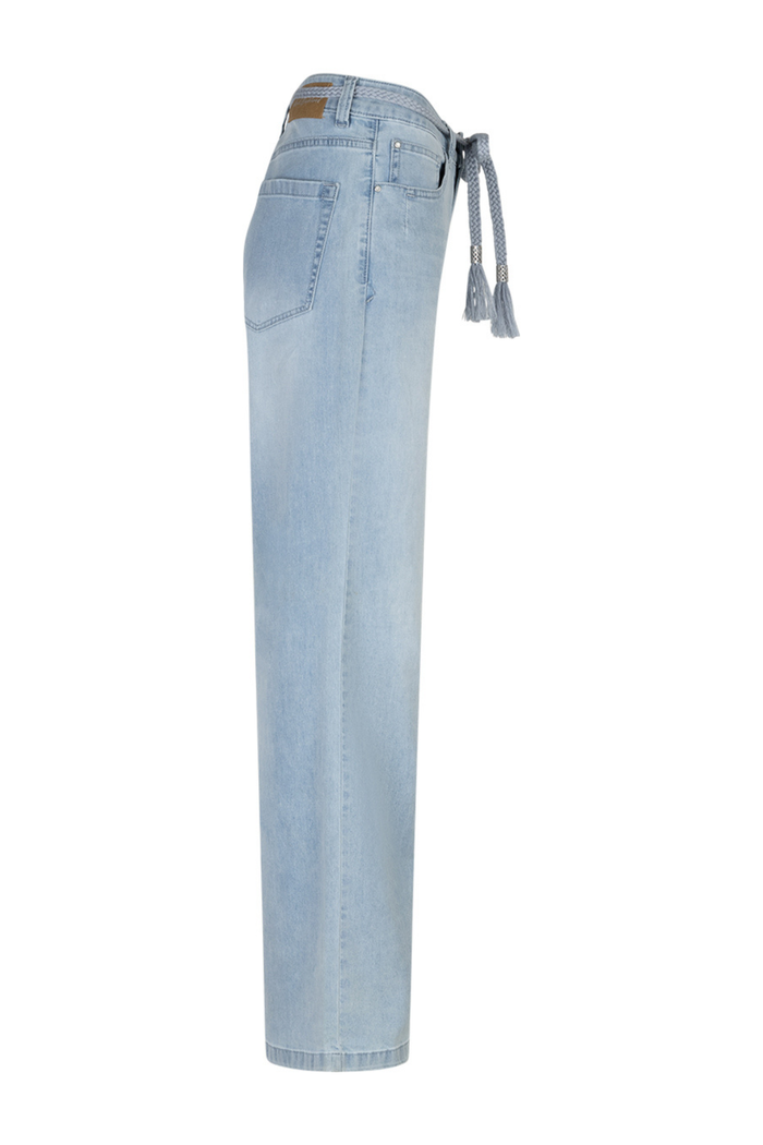 Red Button SRB4848 Colette & Belt White Bleach Jeans L33 side view wide leg jeans shop Red Button at Dotique