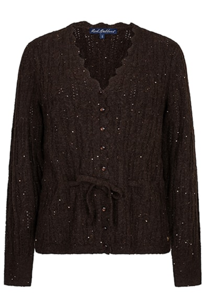 Red Button SRB5039 Cardigan Ajour Sparkle Espresso by Red Button, shop the Red Button collection at Dotique