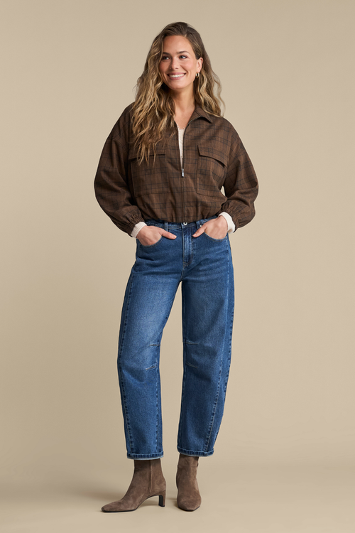 Red Button SRB5130 Cayla Mid Stone Used Jeans L28 styled with boots Shop Red Button at Dotique