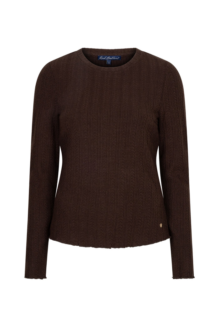 Red Button SRB5162 Top Fine Knit Espresso brown fine knit jumper Shop Red Button at Dotique