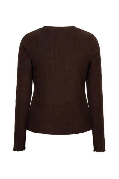 Red Button SRB5162 Top Fine Knit Espresso brown fine knit jumper Shop Red Button at Dotique