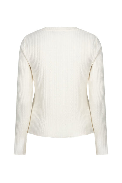 Red Button SRB5162 Top Fine Knit Off White-Ecru jumper Shop Red Button at Dotique
