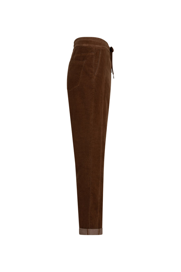 Red Button SRB5163 Stella Velvet Trousers Cognac side view Shop Red Button at Dotique