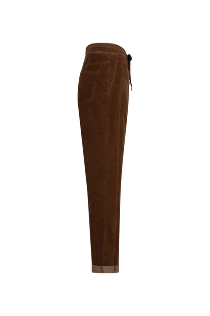 Red Button SRB5163 Stella Velvet Trousers Cognac side view Shop Red Button at Dotique