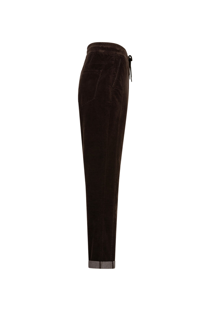 Red Button SRB5163 Stella Velvet Trousers Espresso side view Shop Red Button at Dotique