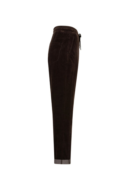 Red Button SRB5163 Stella Velvet Trousers Espresso side view Shop Red Button at Dotique