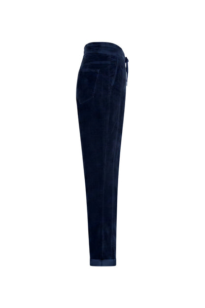 Red Button SRB5163 Stella Velvet Trousers Navy side view Shop Red Button at Dotique