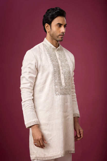 Buy Luxury Ivory Kurta Set for Men Online India | Mahavir NX