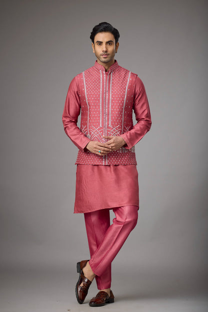 Regal Rose Pink reception outfit for men
