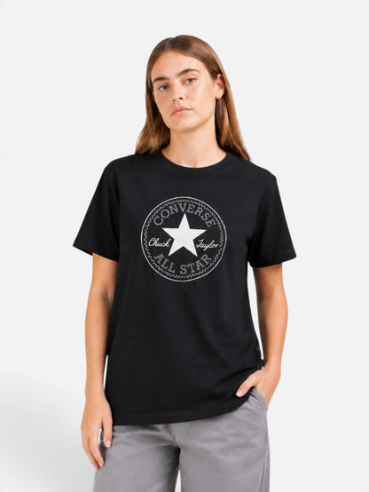 Remera Converse Patch Mujer Estilo Retro Negro